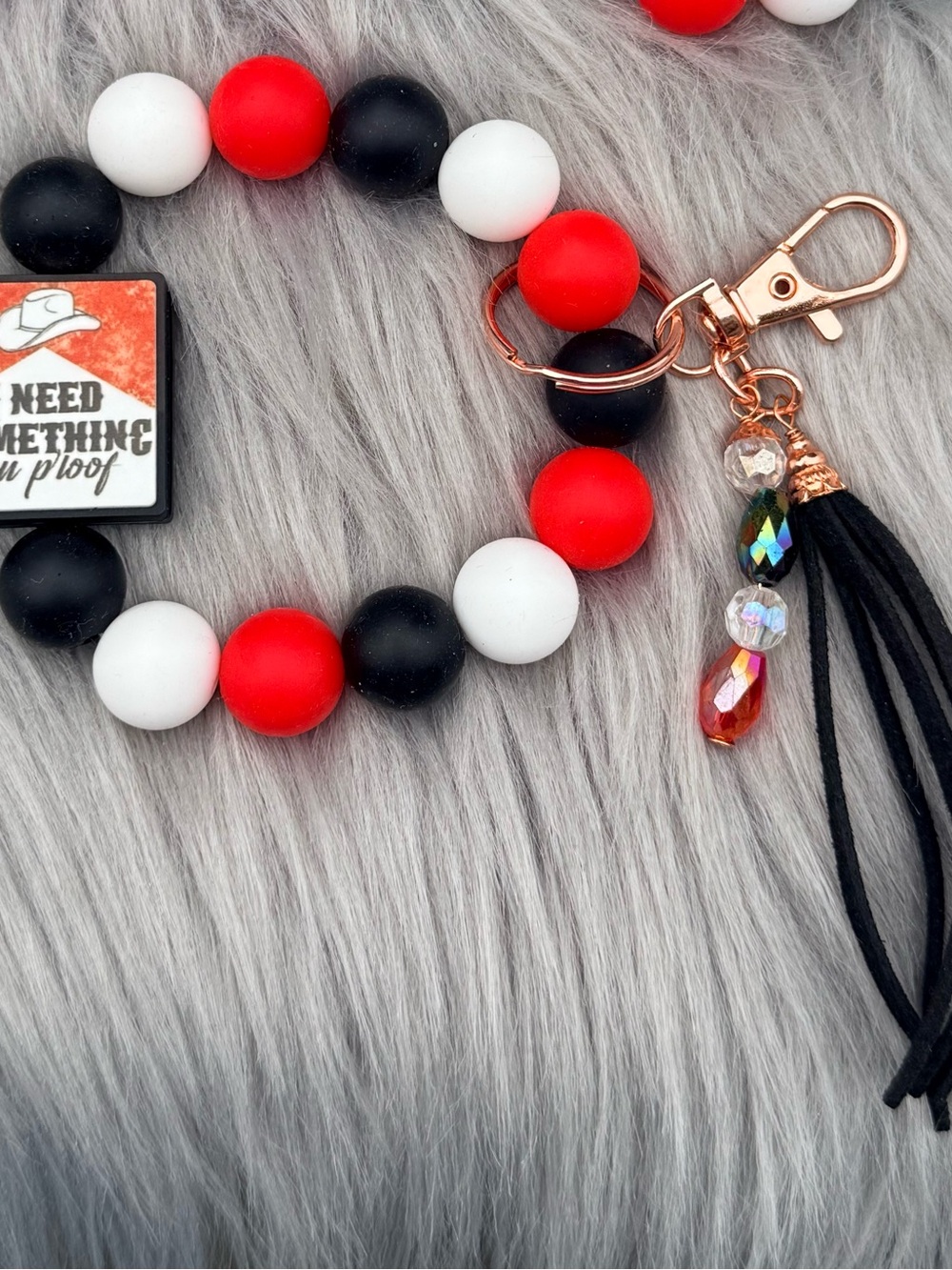 Need Something You Proof - Morgan Wallen silicone beaded keychain wristlet